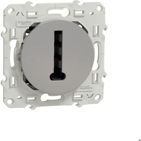 Schneider Electric T Odace Wandsteckdose Grau Aluminium