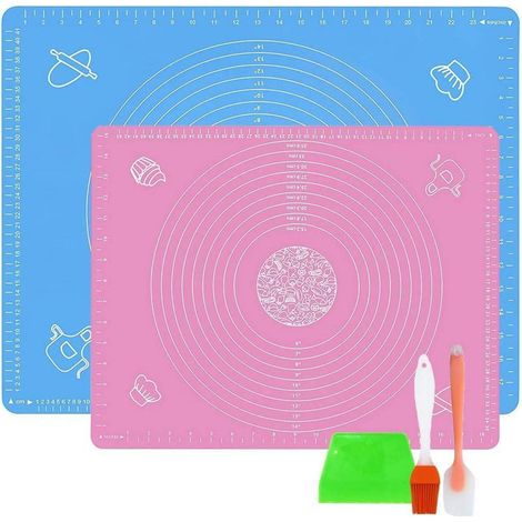 Backmatte Silikon 2er Set Messung Teigschaber Blau 7050 rosa 5040 (1/5)