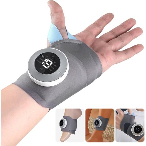 Appareil de massage pour les poignets, sans fil, doté de 3 niveaux de température, 6 modes de massage et 19 niveaux d'intensité, appareil de massage portable et rechargeable pour les mains (1/5)