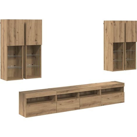Maison Exclusive - TV-Wandschrank-Set mit LED-Lichtern mit LED 7