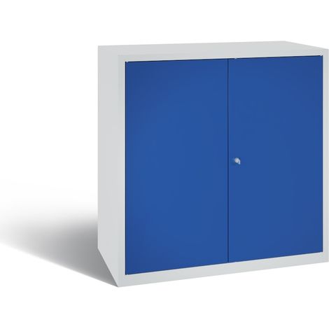 C+P Stahl-Flügeltürenschrank Serie 89, H1000xB1000xT500mm, 7035/5010