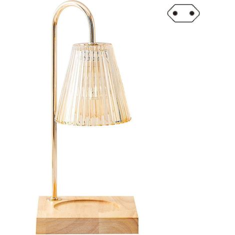 Lampe chauffe-bougie parfumée sans flamme, diffuseur de parfum pour la maison, la chambre et le salon (modèle standard européen, couleur or champagne) (1/5)