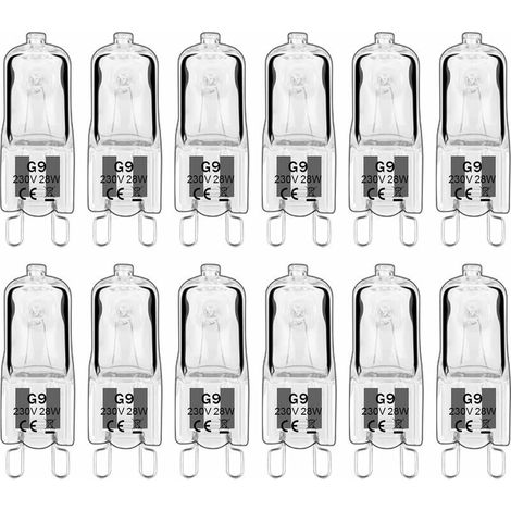 [NON UTILIZZATO] 12 lampade alogene G9, lampadine G9 230V 28W 480lm, bianco caldo 2800K, lampadine a capsula dimmerabili, senza sfarfallio [Classe energetica G] (1/4)