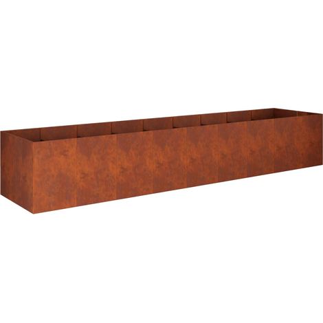 vidaXL Vaso da giardino Ruggine 360 x 80 x 60 cm Acciaio Corten (1/5)