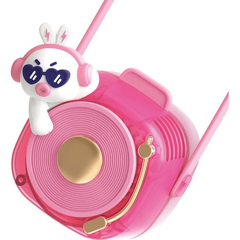 Ventilateur de cou sans pales, rechargeable par USB, 3 vitesses réglables, portable et à suspendre, pour l'extérieur (rose).