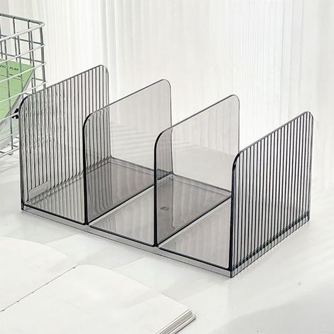 Support De Classement En Acrylique - 3 Compartiments - 26 X 15 Cm - Pour Documents Enveloppes Carnets Et Tablettes - 1 Pièce (1/5)