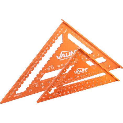 Vaunt 180mm & 300mm Aluminium Rafters Metric Speed Square Set (1/5)