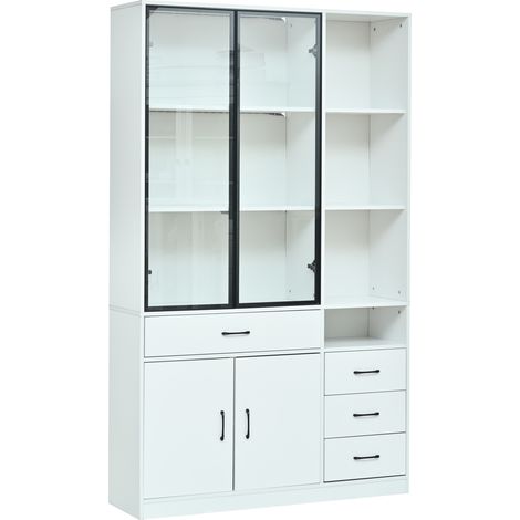 GagaArmoire vitrine LED blanche 120x35x200 cm (1/5)