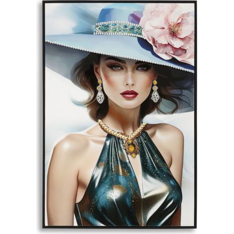 Peinture sur toile laquée Pam avec cadre -A- 62 x 4 x 92 cm (1/5)