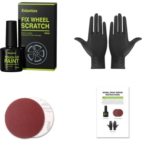 Stylo de retouche pour jantes automobiles couleur noir mat, outil de réparation des rayures et éraflures sur cercles de voiture (1/5)