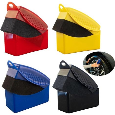 Juego de 4 esponjas para neumáticos, esponjas para pulir, cepillo para pulir, aplicador de abrillantador de neumáticos, productos de limpieza de neumáticos, aplicador de limpieza de neumáticos