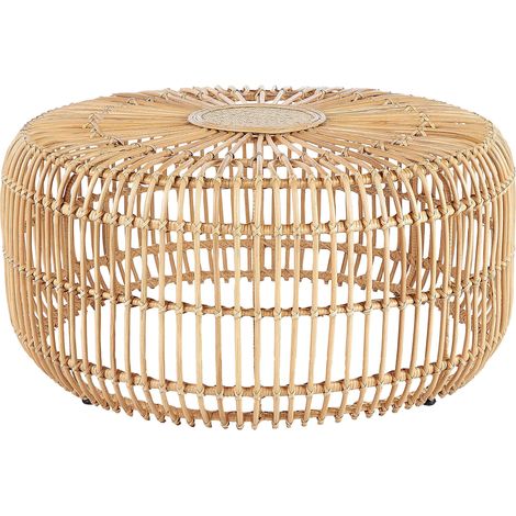 Couchtisch RANDAZZO Rattan Hellbraun