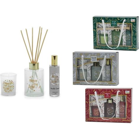 TrAdE Shop Traesio - Set Diffusore Fragranza 100ml Con 6 Bastoncini Candela Profumata Spray Ambiente Natalizio - (1/4)