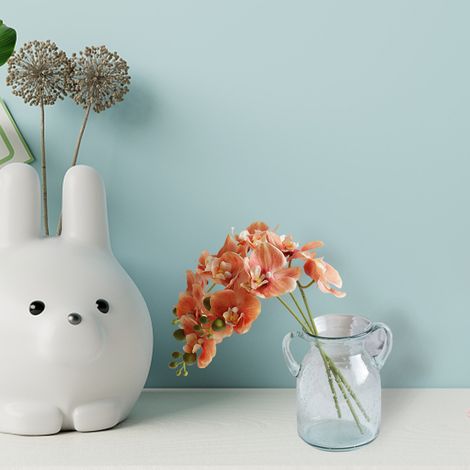 Petite orchidée Phalaenopsis à 5 têtes laminées, fleur artificielle (1/5)