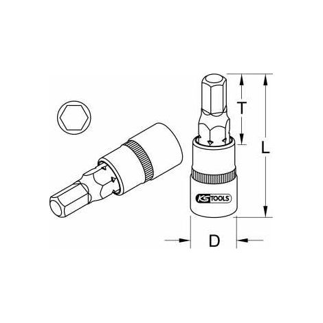 1/4" CHROMEplus Bit-Stecknuss Innensechskant, 7/32" (1/3)