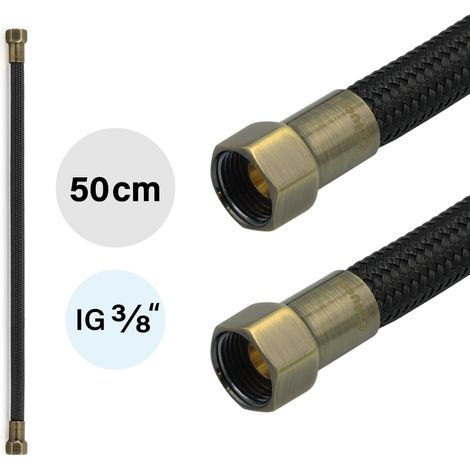 Flexschlauch DN8  IG/IG 3/8" Schwarz Bronze 300 - 500 mm