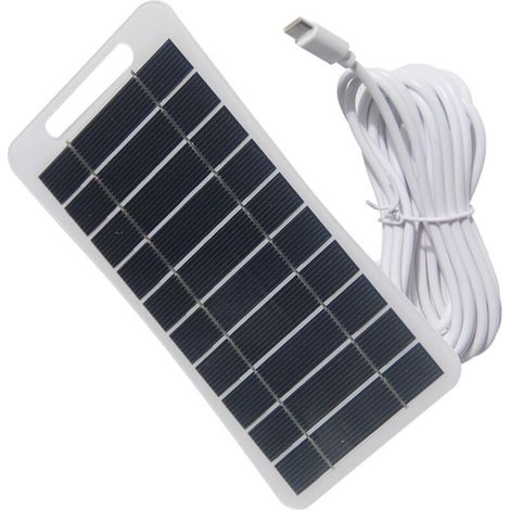 Solar-Akkuladegerät, 2-W-Solarpanel, stabile 5-V-USB-Unterstützung, Solaradapter für Mobiltelefone (für Mobiltelefone, Video-Türklingeln, Radios, Haushaltsgeräte) (1/5)