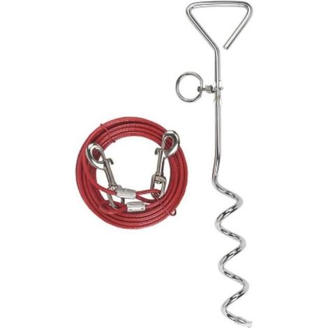KERBL Laisse dattache avec ancrage spirale pour chien