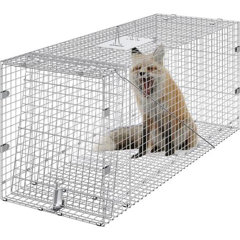 Pour Renards et Chats Errants Capture Douce Cage Trappe Animaux Vivants Déclencheur Sensible Pliable en Fil Galvanisé (1/5)
