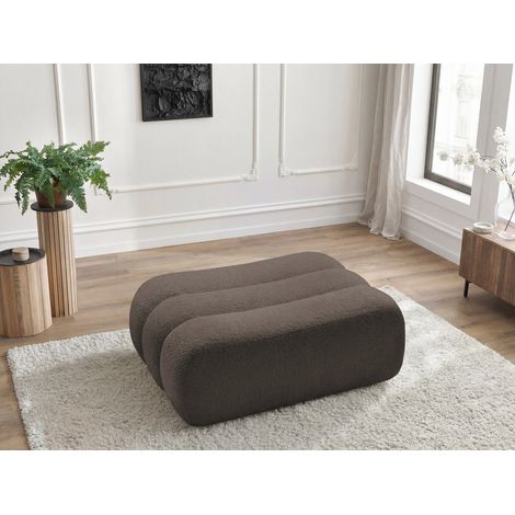 BOBOCHIC - Pouf AZRA tissu bouclette   Marron (1/5)