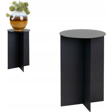 Tavolino ausiliario laterale per laptop, loft in metallo nero Soria S 30x50 (1/5)