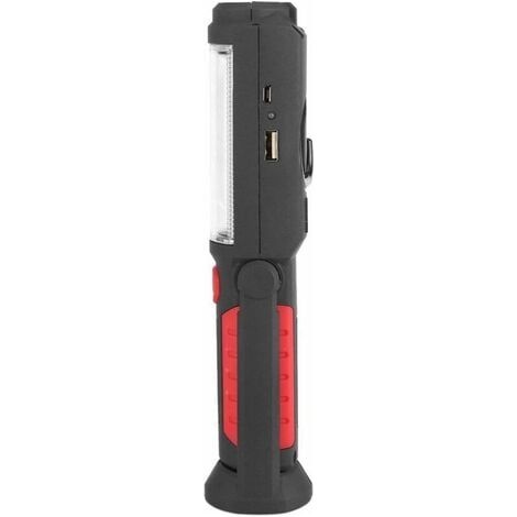 Lampe de travail LED avec crochet rotatif à 360 degrés, lampe de poche LED cob rechargeable 3 W Lampe de travail d'urgence de camping avec support magnétique pour garage, atelier, camping, bric (1/4)