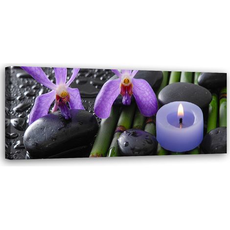 Tableau sur toile Fleurs Spa zen 90x30 (1/5)