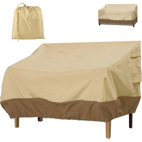 Telo di copertura per panchina da giardino 193 x 83 x 84 cm, impermeabile, in tessuto Oxford 210D, antivento e protettivo per panchine da giardino a 2 posti. (1/5)