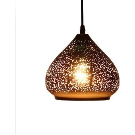 Lustre en métal ajouré, style industriel rétro.E27douille (1/5)