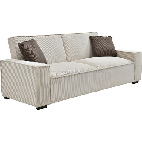 Divano letto 3 posti in Velluto a coste Beige - SEKOTA (1/4)
