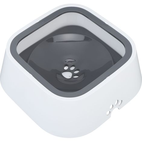 Bol d'eau anti-éclaboussures pour chien et chat, gamelle antidérapante portable voiture, grand modèle gris. (1/5)