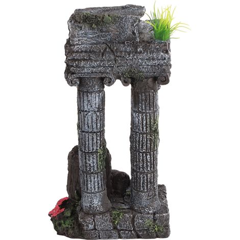 Décoration d'aquarium : Colonnes romaines imitation résine réutilisable, ornement paysager pour aquarium. (1/5)