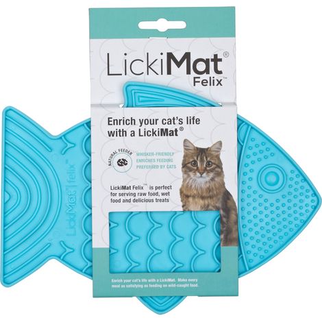 LickiMat Felix - Tapis de léchage pour chats - turquoise