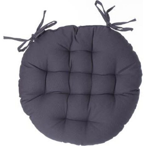 Galette de Chaise Ronde "Leana" 38cm Gris Foncé