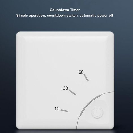 Interrupteur de Timer Murale avec Minuteur Automatique 15/30/60 Minutes pour Ventilateur Lumière Électroménager 100‑265V