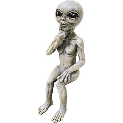 Statue Alien Résine Décoration Jardin Intérieur Extérieur Statuette Art Déco ×1 (1/5)