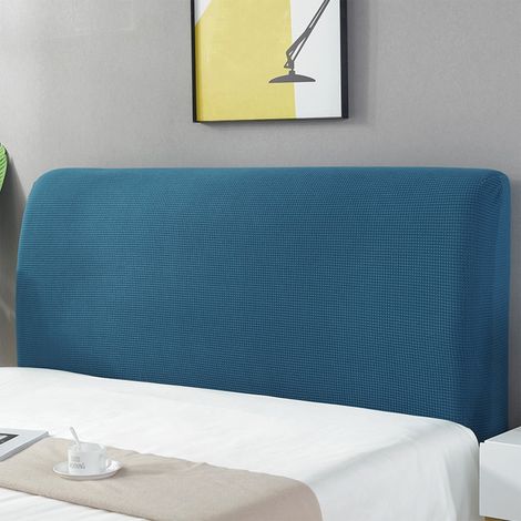 Housse De Tete De Lit - Extensible 150x70 Cm - Pour Lit Queen - Polyester Et Spandex - Bleu - 1 Pièce (1/5)