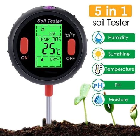 in 1 Soil pH Meter, Soil Moisture Sensor, Intensity Detector for Plants, Flowers, Garden MUMU (1/4)