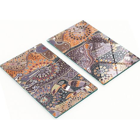 Tableros de vidrio elegantes y duraderos con estampado de animales australianos, 2x30x52 cm.