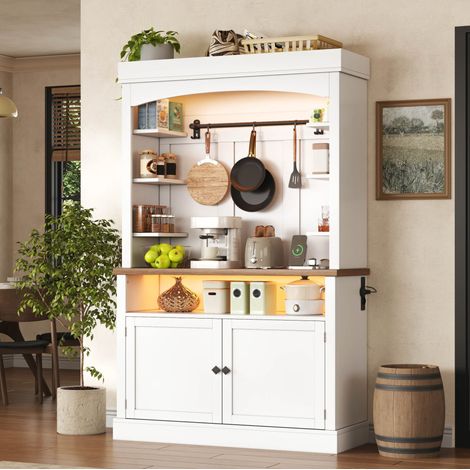 Armoire de rangement 183 cm LED, prises USB HAVRYA (1/5)