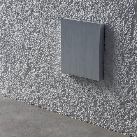 IP44 LED Treppenbeleuchtung 230V Wandeinbauleuchte eckig Alu-gebürstet - Unterteil Lichtfarbe: Warmweiß 3000K 1,5W - Lichtaustritt: Luga (1/5)