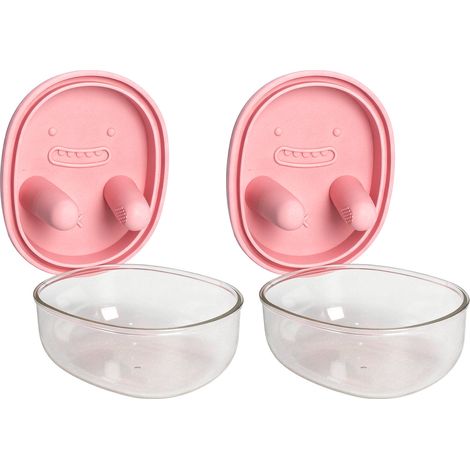 Lot de 2 boîtes à goûter avec couvercle en silicone à doigt, lavables au lave-vaisselle et réutilisables, idéales pour les chips, les fruits, la charcuterie et les boissons fraîches. (1/5)