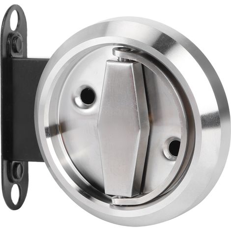 Doppelseitiges Türschloss mit Ring für Badezimmer, Material: Edelstahl 304, Schlosszubehör (Silber mit Schloss) (1/5)