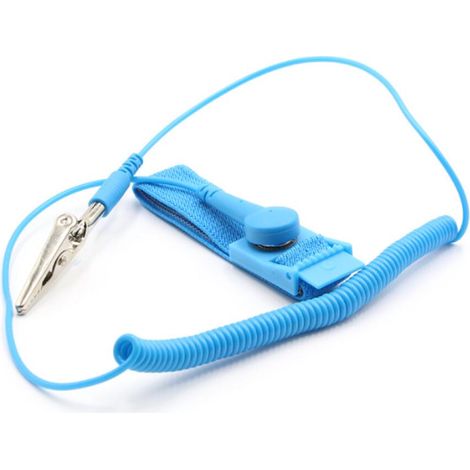 Bracelet Anti Statique Décharge ESD avec Fil de Terre et Pinces Crocodile Mettez Vous à la Terre pour éviter l'accumulation d'électricité Statique