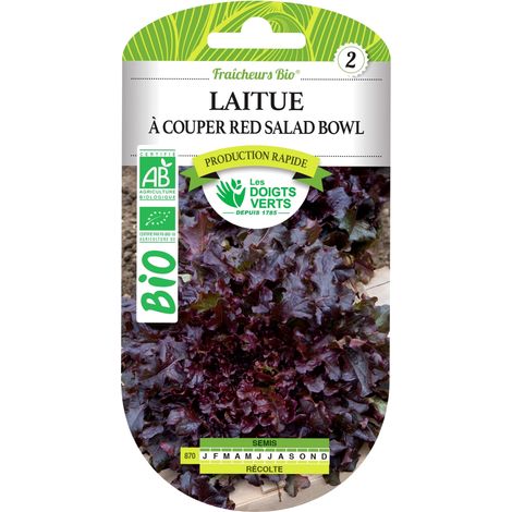 Semillas de lechuga Red Salad Bowl BIO Les Doigts Verts