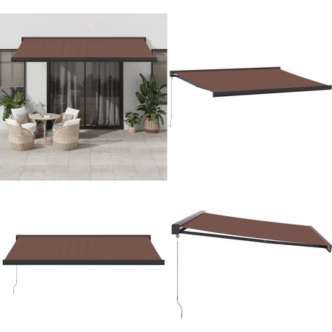Markise Manuell Braun 400x300 cm - Markise - Sonnenschutz - Gartensonnenwand - Terrassenschirm - Außenmarkise - Home & Living (1/5)