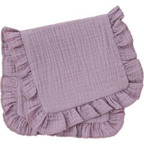 Chiffon À Rots - Gaze De Coton Mousseline - Pour Bébé 0-3 Ans - 42,5 X 24,5 Cm - Violet