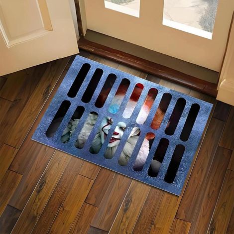 Paillasson Clown Halloween 60x40 cm – Grille d'Égout Effrayante pour Porche Extérieur (1/5)