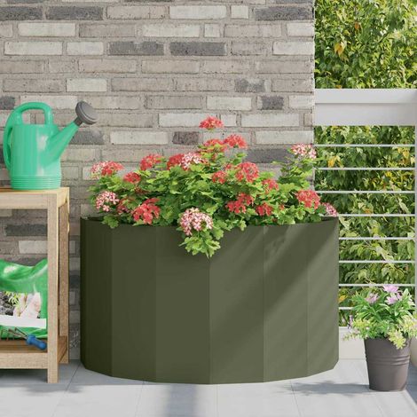 Pflanzkübel Olive Grün 90 x 45 x 50 cm Stahl