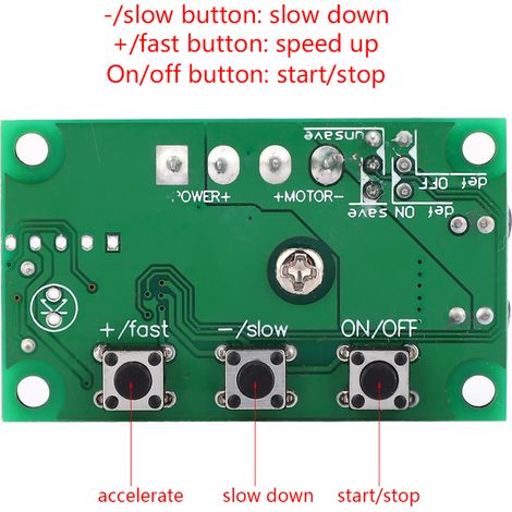 Drehzahlregler für Gleichstrommotor mit Drucktastensteuerung (6V/12V/24V) (1/5)